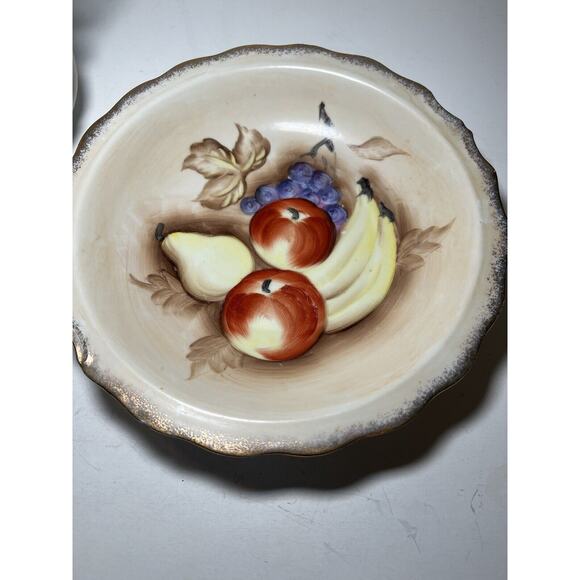 Vintage Porcelain Pitcher and Bowl Wash Basin Set Hand painted Fruit Kitchen - Picture 10 of 16